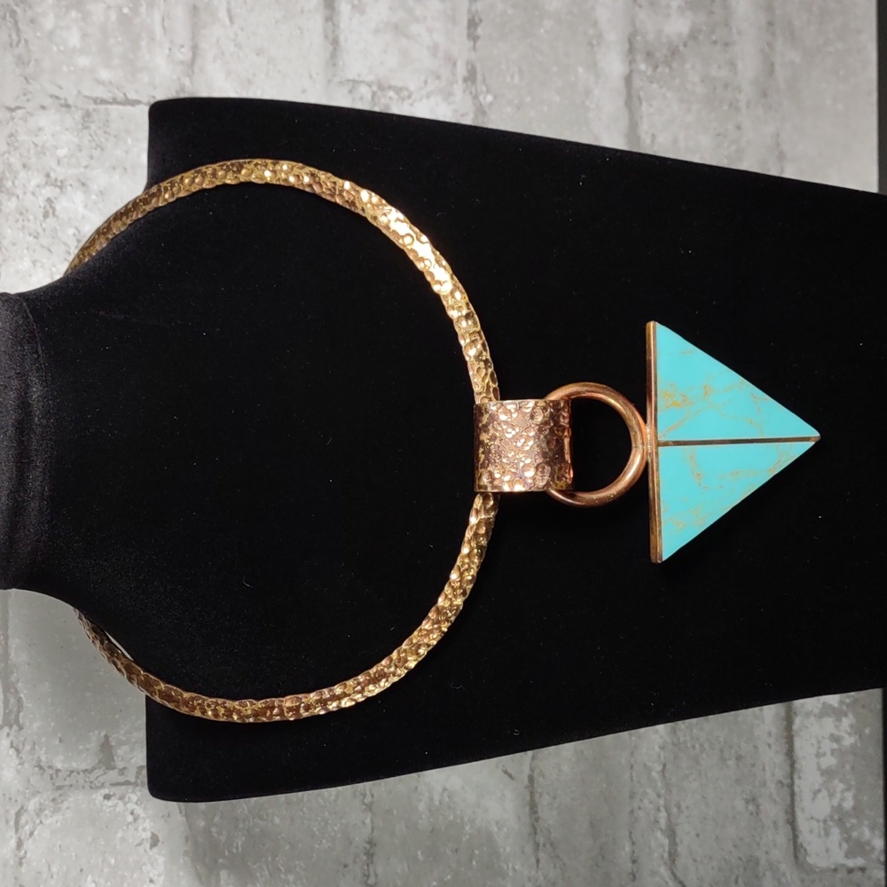 Vintage Margaret MacDonald Ceramic/Copper Collar
